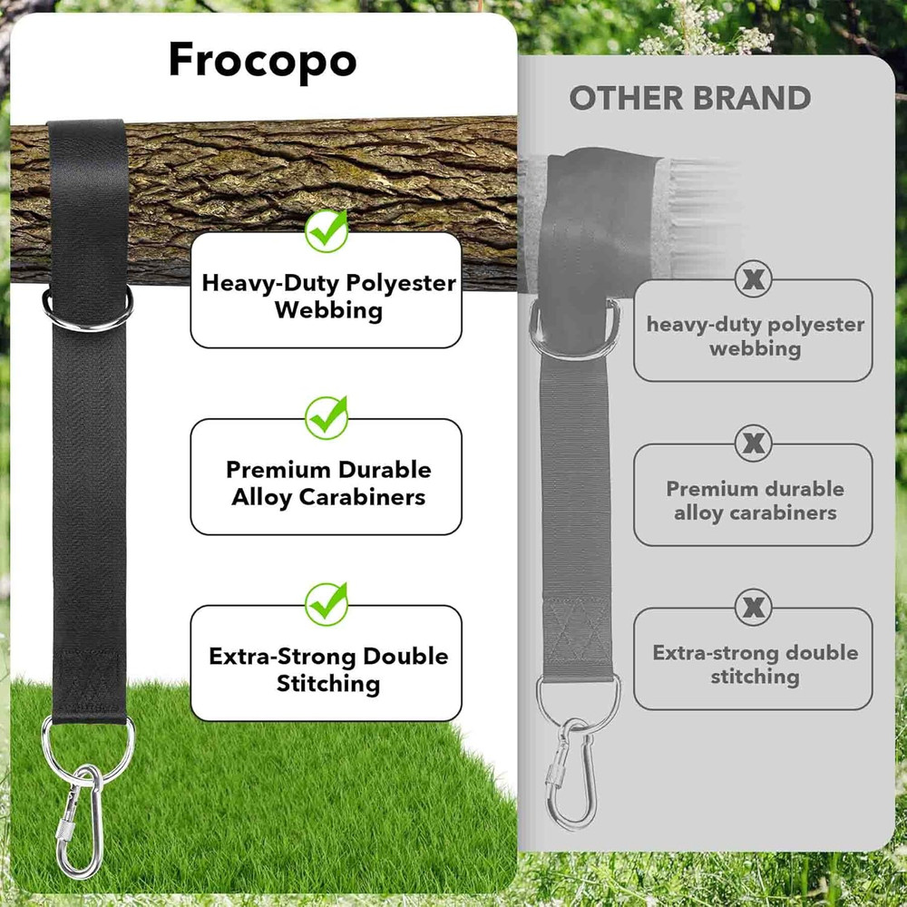 Extra Long Tree Swing Kit, 5FT Premium Nylon Straps Hold 2200LBS, Safety Lock Ca