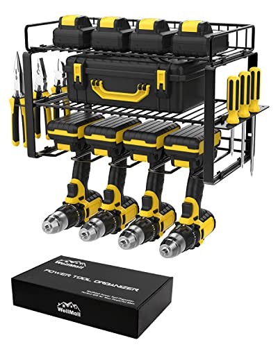 Power Tool Organizer Holder - Wall Mount Style for Power Tool Drill as Heavy