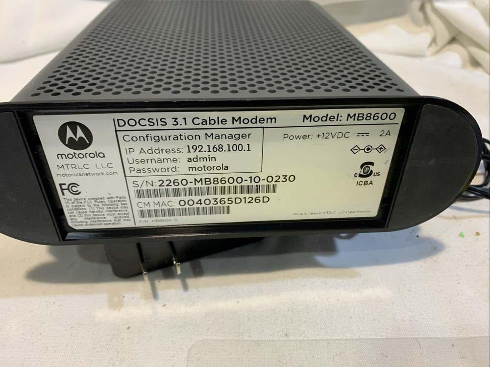 💎💎Motorola MB8600 DOCSIS 3.1 Cable Modem💎💎
