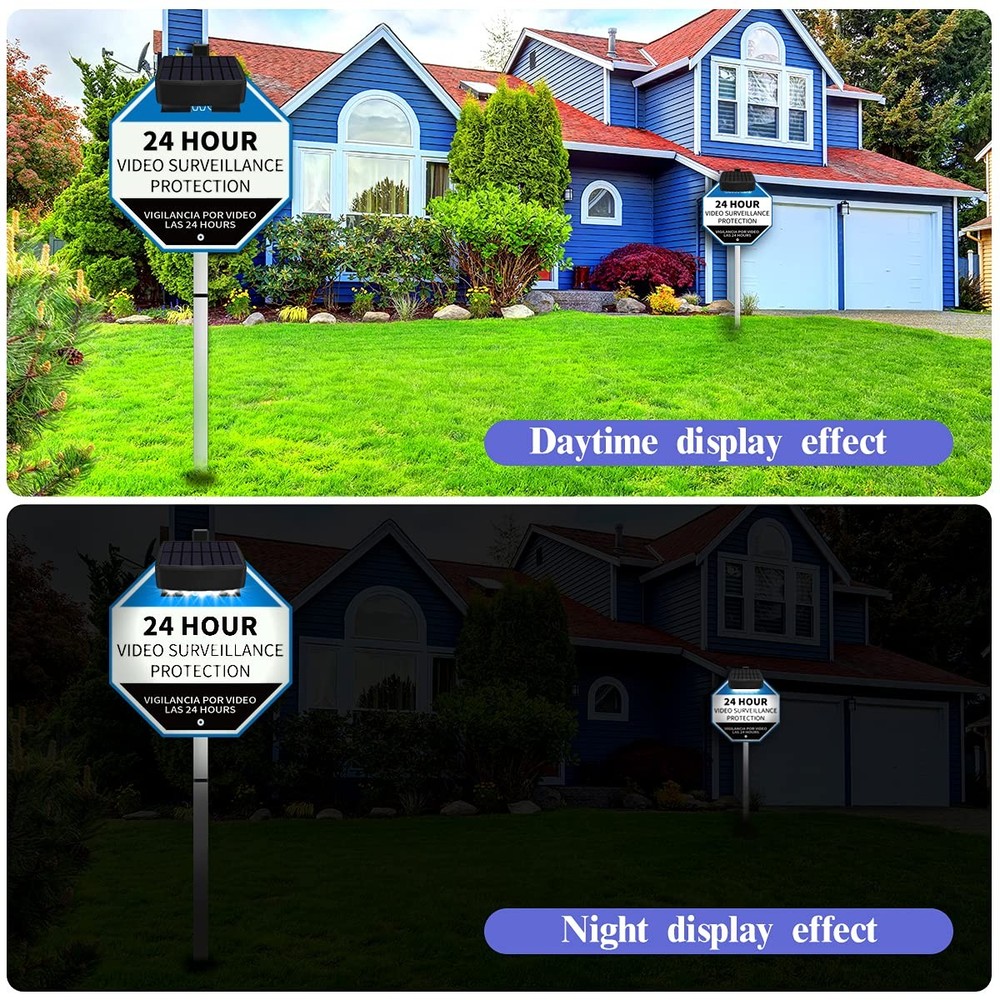 Solar Power Deck LED Light Clip-On Yard Security Sign Spotlight (Large Capaci