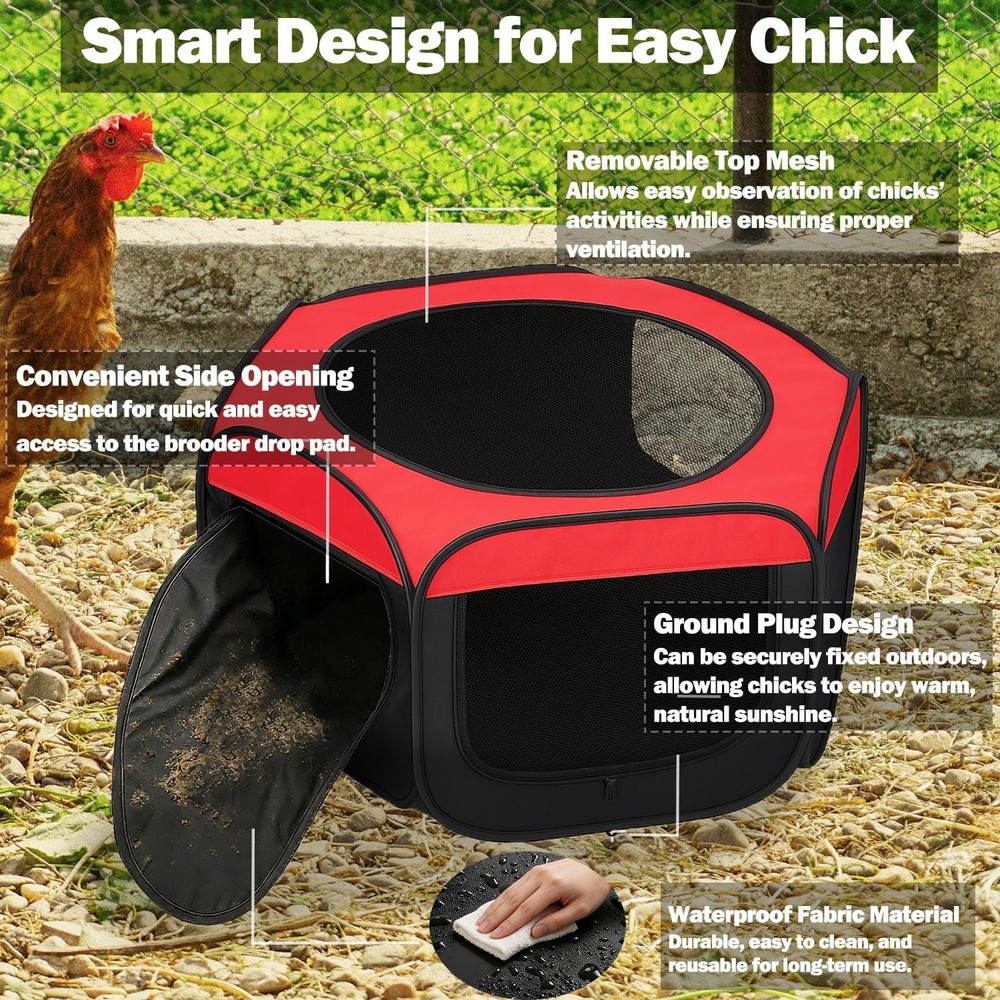 Chicken Brooder Box for Chicks - Pop Up Chick Starter Kit and Brooder Pen