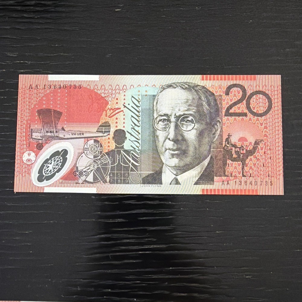 First AA13 + DA13 Last Prefix Stevens/Parkinson 2013 20 Dollars Polymer UNC
