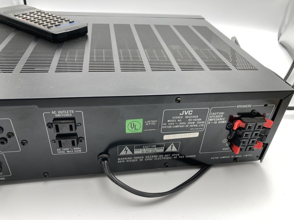 JVC Model RX-403 AM/FM Stereo Receiver Phono Input Tested