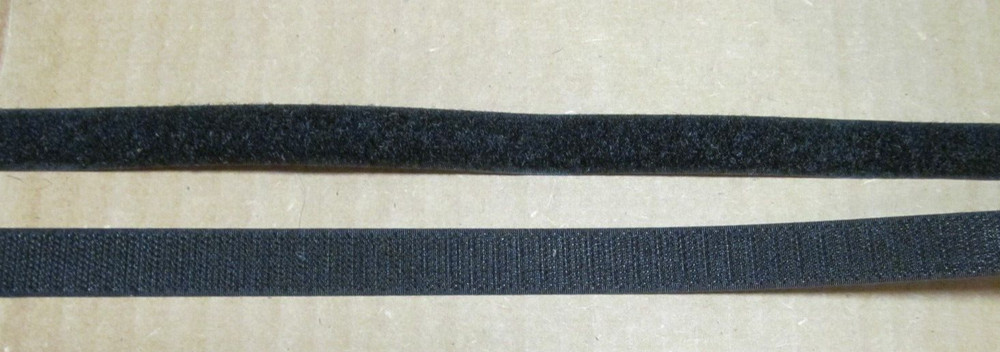 Black 5/8" hook and loop, 1 yard each
