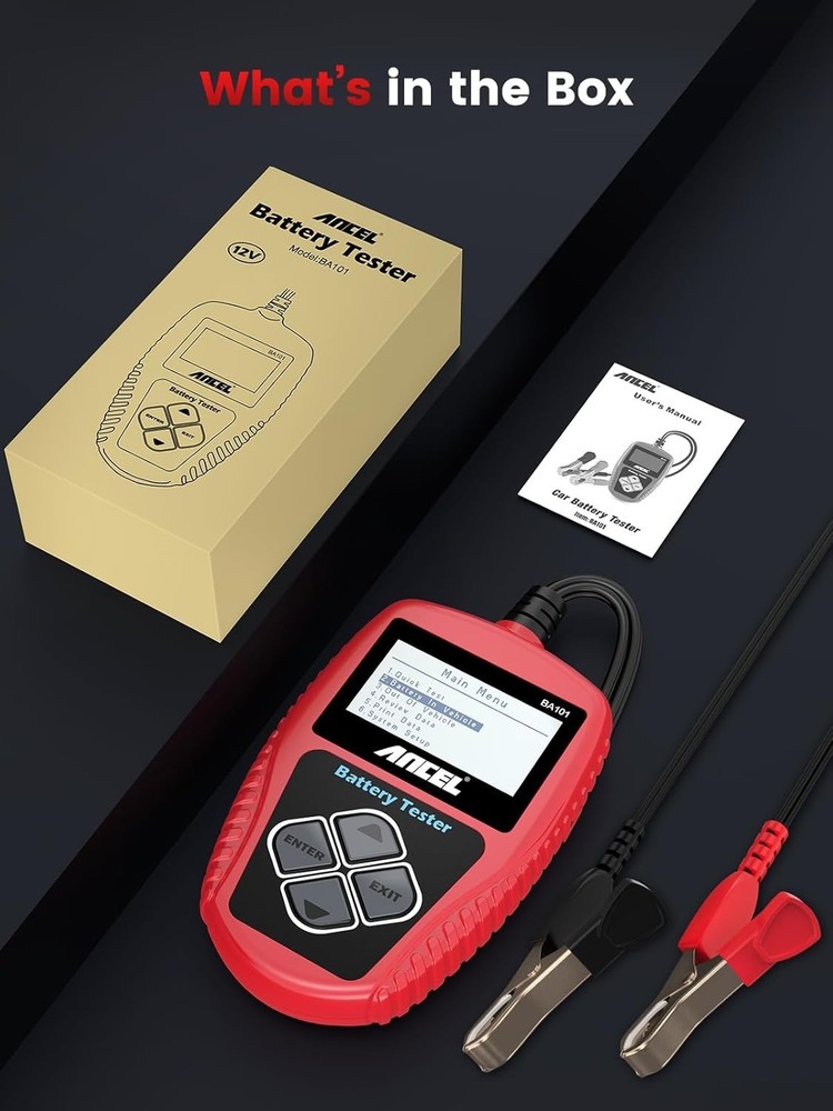 Powerful 12V Automotive Battery Tester with Multi-Language Support