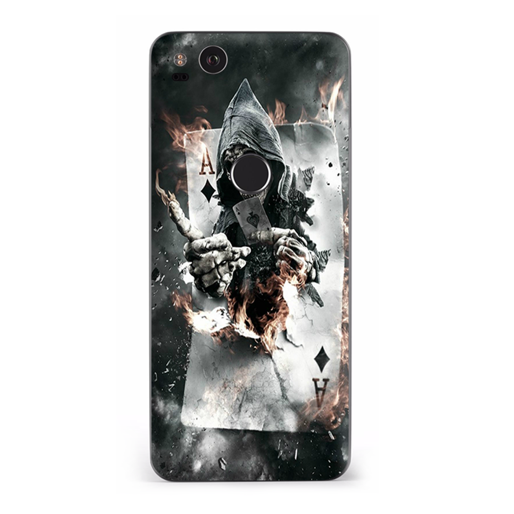 Google Pixel 2 Skins Decal Wrap Ace Diamonds Grim Reeper Skull