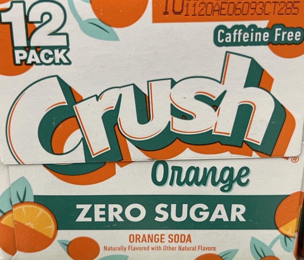 Crush Zero Sugar Caffeine Free Orange Soda 12 pack