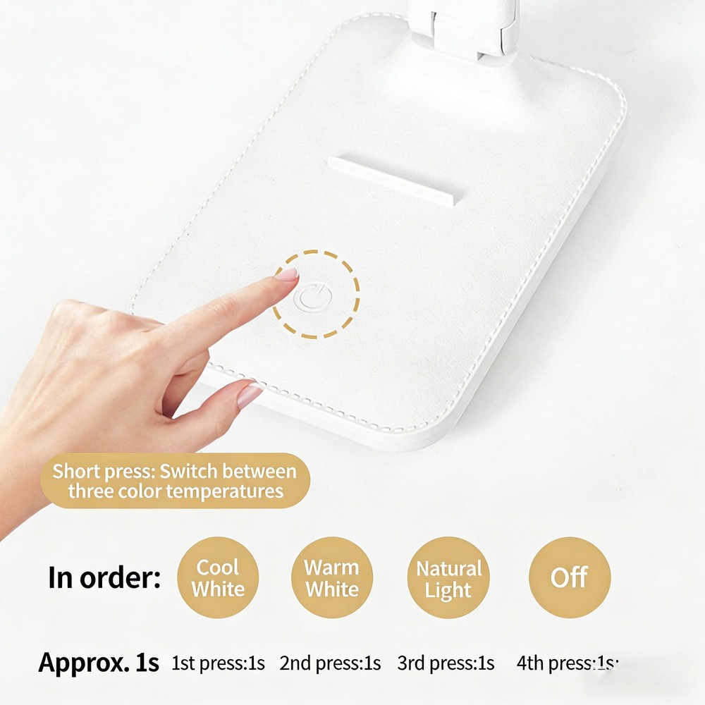 LED Desk Lamp Touch Sensor Reading Foldable Table Lamp Eye Caring Reading Light