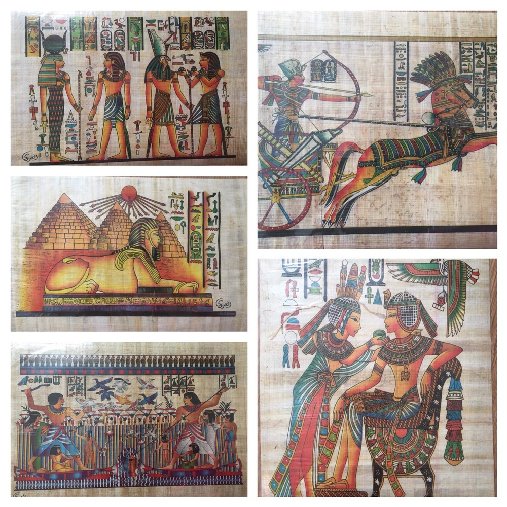 18 Different Egyptian Printed Papyrus Paper For Art Projects /History/Schools