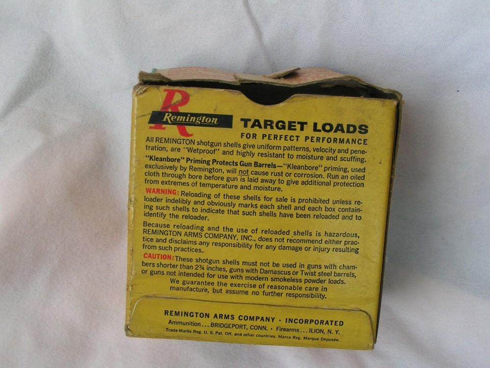 VINTAGE Remington Target Load 12 Ga Empty Shell Box