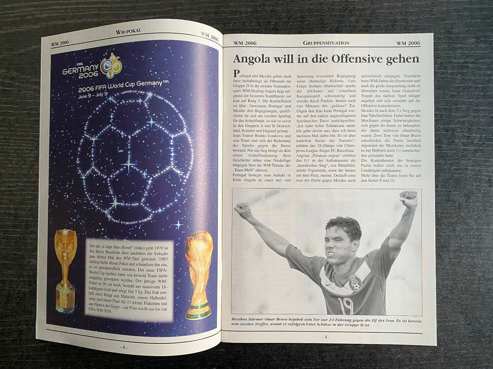 2006 World Cup Mexico - Angola in Hanover, 16.06.2006 - Program 23