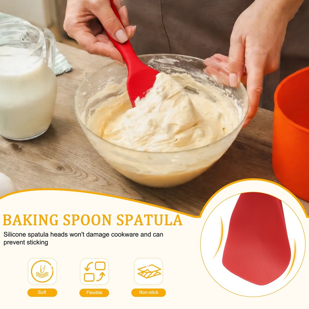 2 Pack Silicone Spoon Spatula, Heat Resistant Spoonula Spatula, Blue