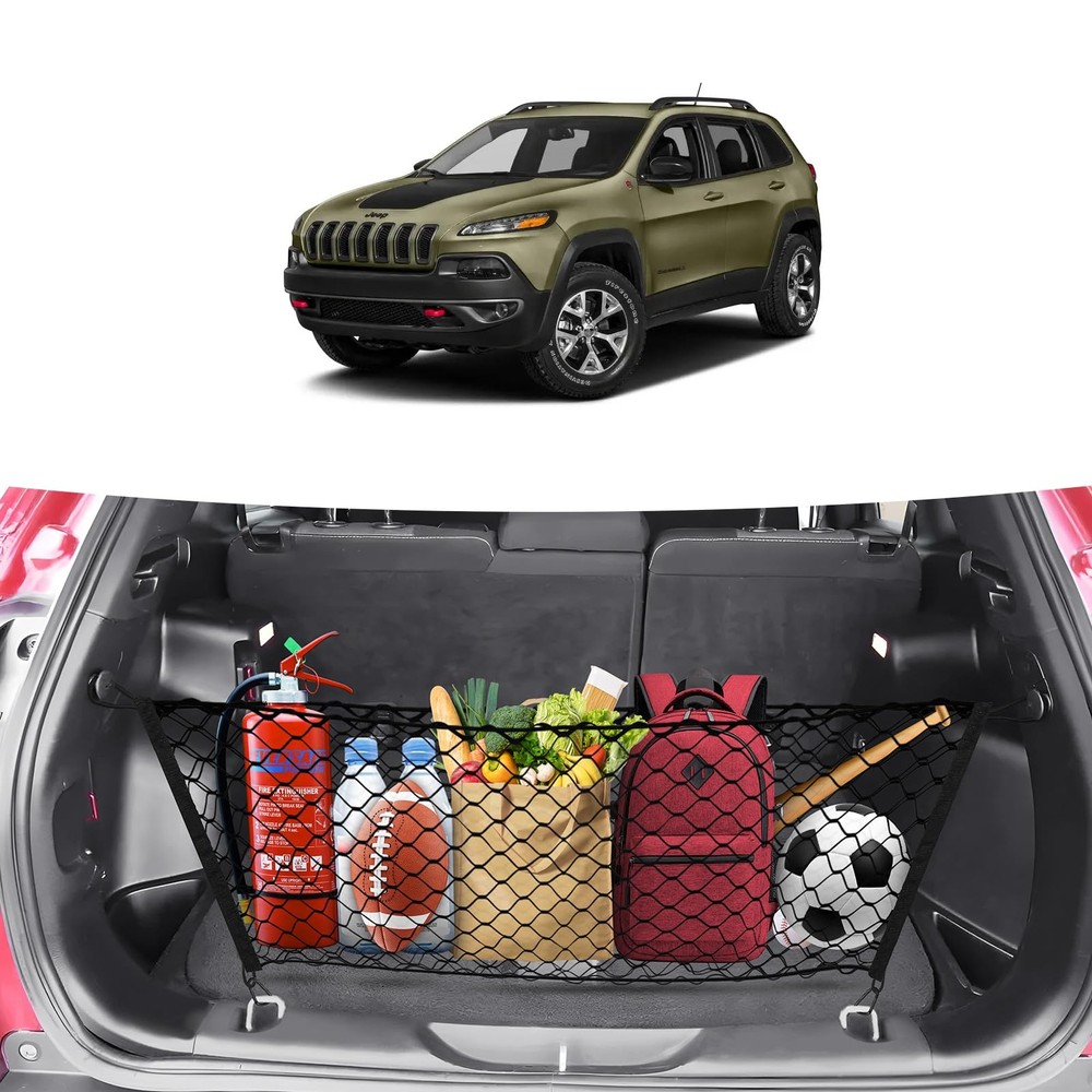 Trunk Cargo Net for 20142023 Jeep Cherokee  Stretchable Mesh Organizer