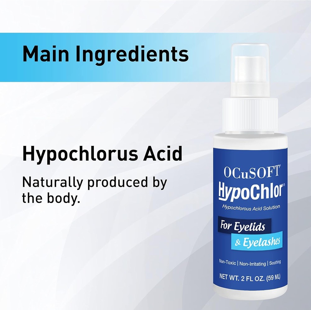OCuSOFT HypoChlor Spray - Non-Irritating Hypochlorous Acid Spray & Eyelid Cleans