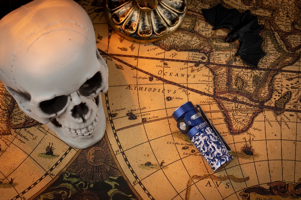 Olight Baton 4 Blue Phantom Waterproof Rechargeable Flashlight 1300 Lumens