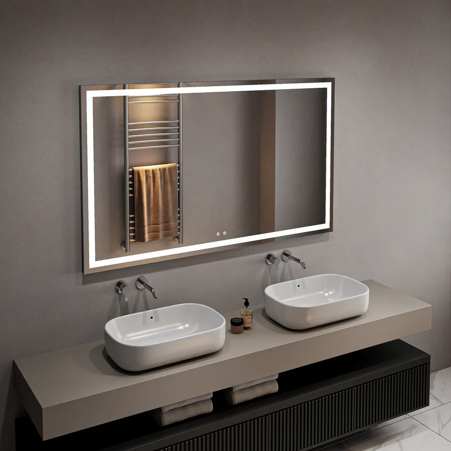 ARPINO Large Rectangle LED Bathroom Mirror, Illuminated Vanity Wall Mirror
