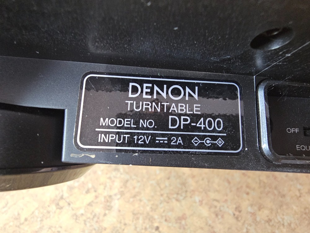 Denon DP400 Hi-Fi Turntable (Black) w/ Auto Speed Sensor Pre-owned