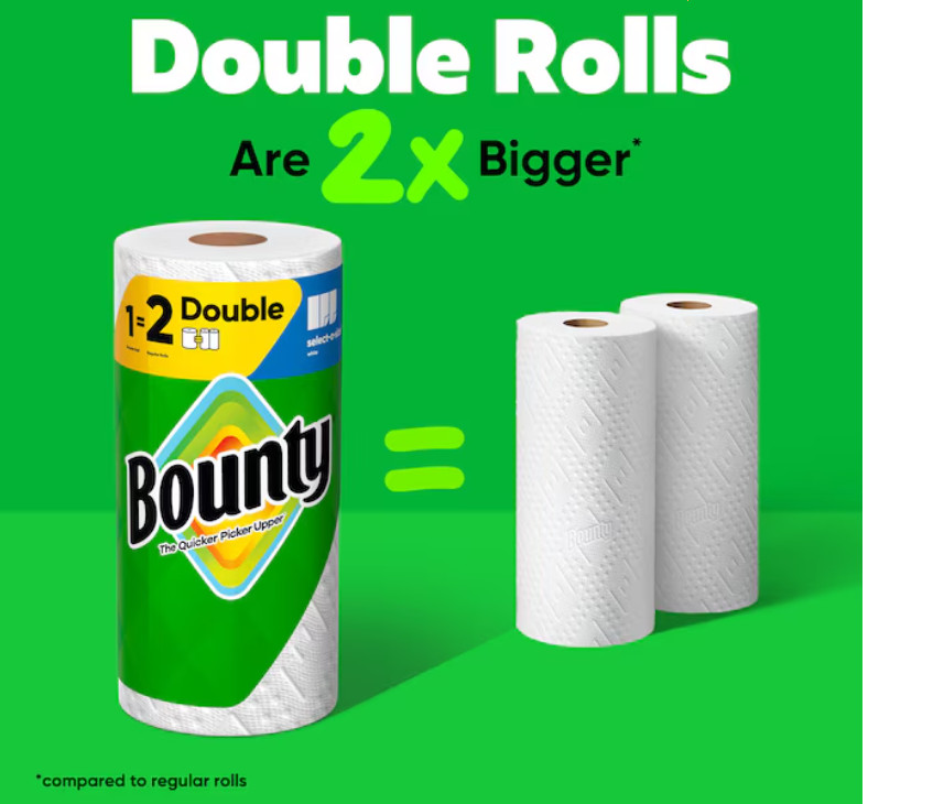 Bounty Double Plus 12 -Count Select-a-size Paper Towels NEW