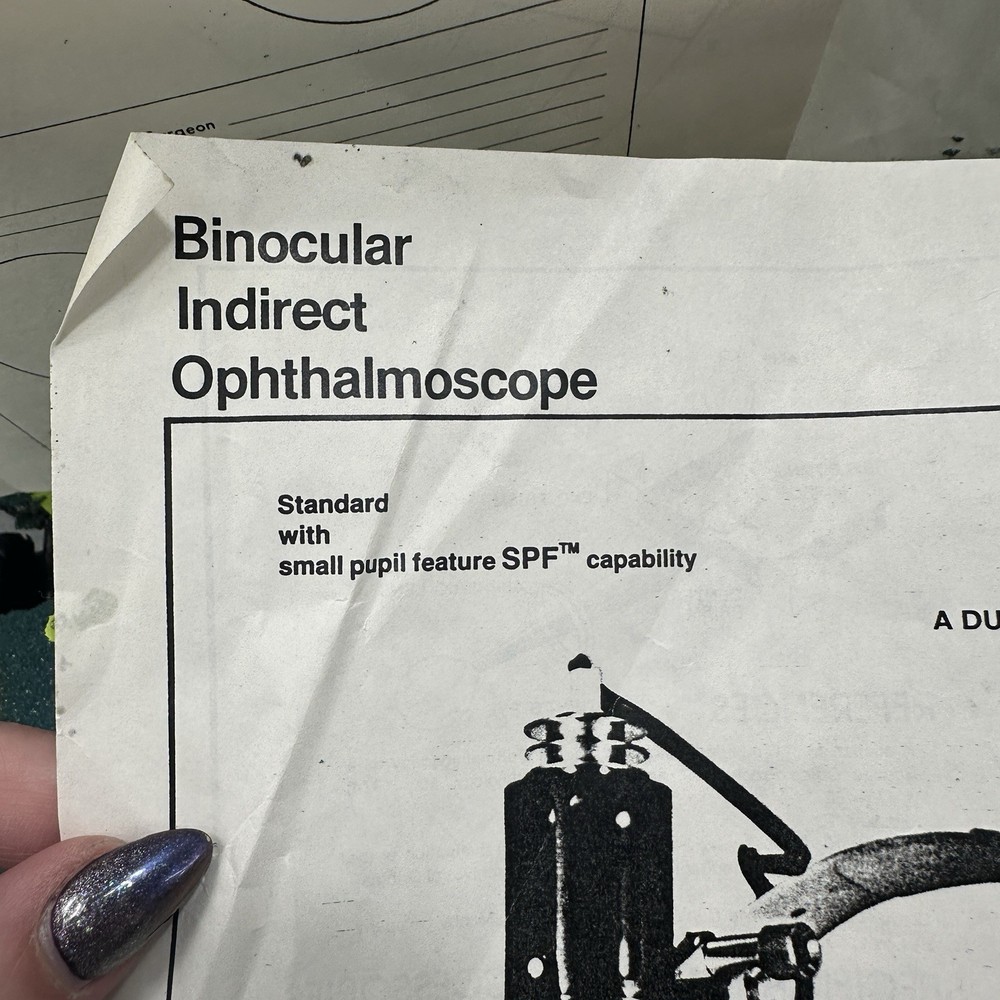Frigitronics Binocular Indirect Ophthalmoscope Headband Case Manual READ