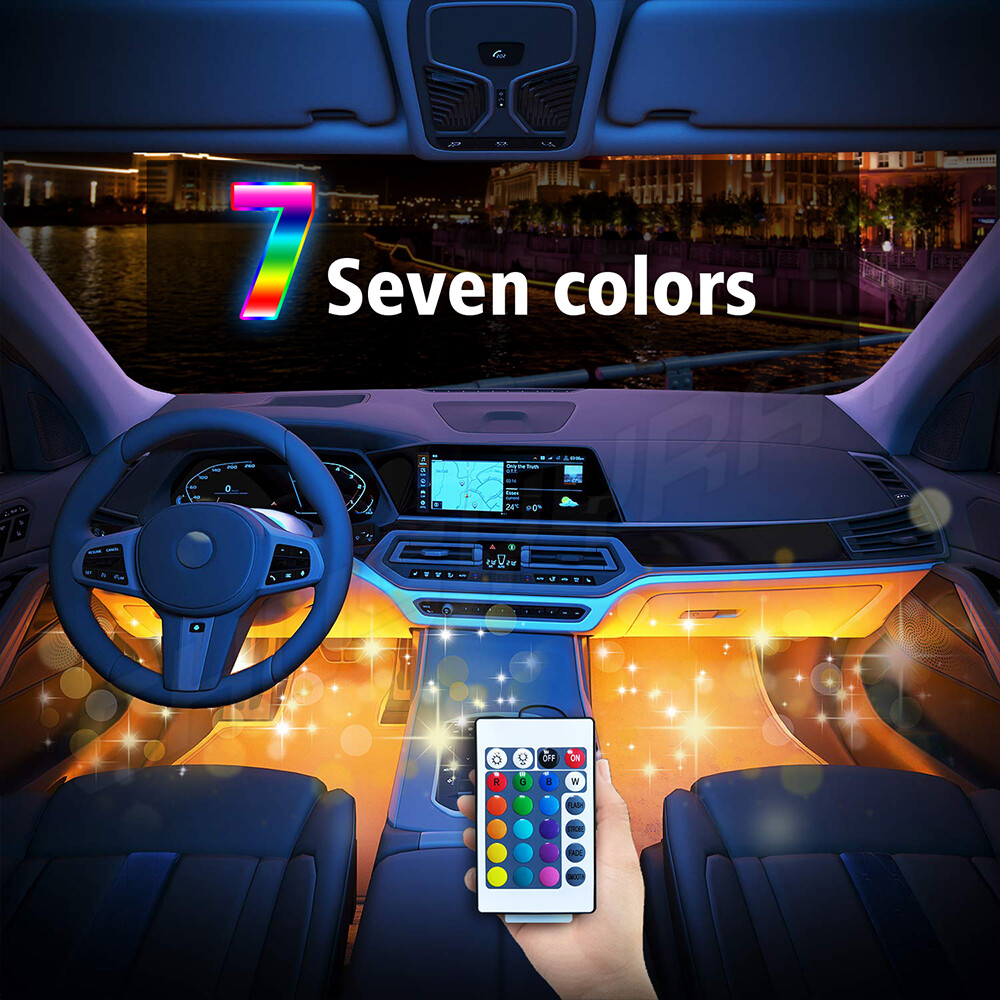 Car LED Strip Light Controller Car Interior cigarette lighter Atmosphere Lamp 4x