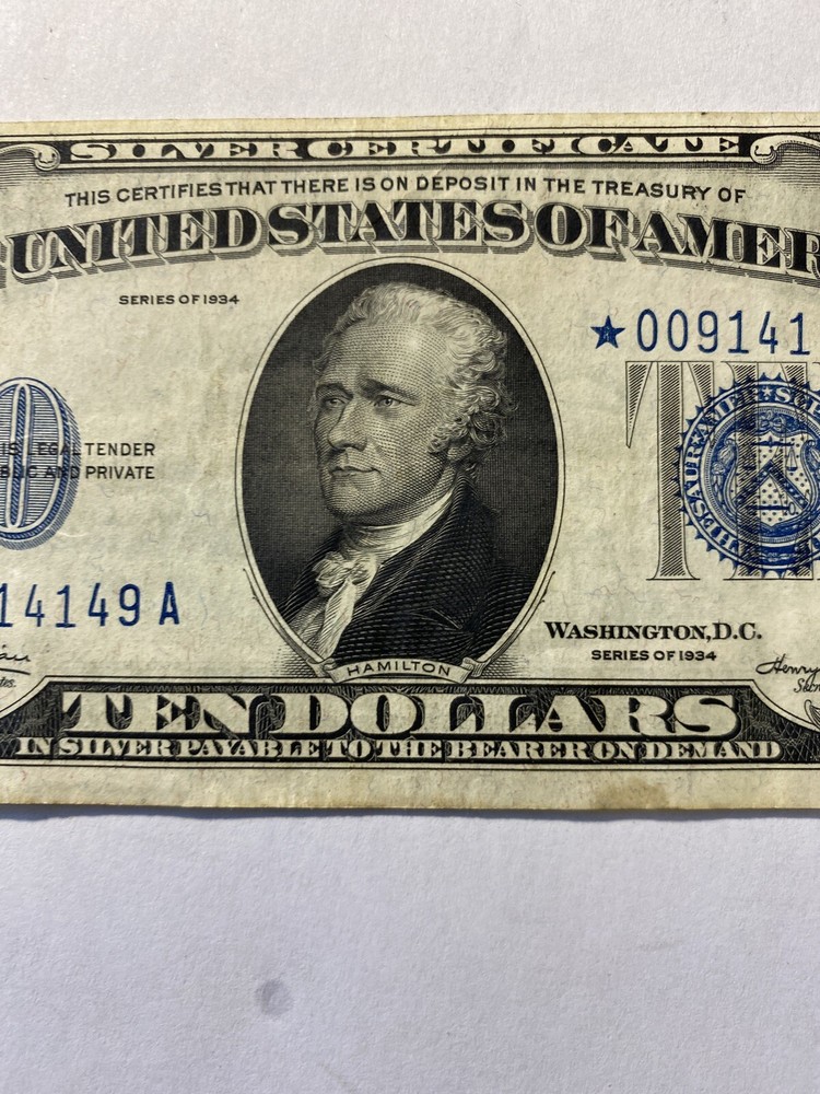 FR. 1701* 1934-A $10 SILVER CERTIFICATE *SHARP STAR NOTE*