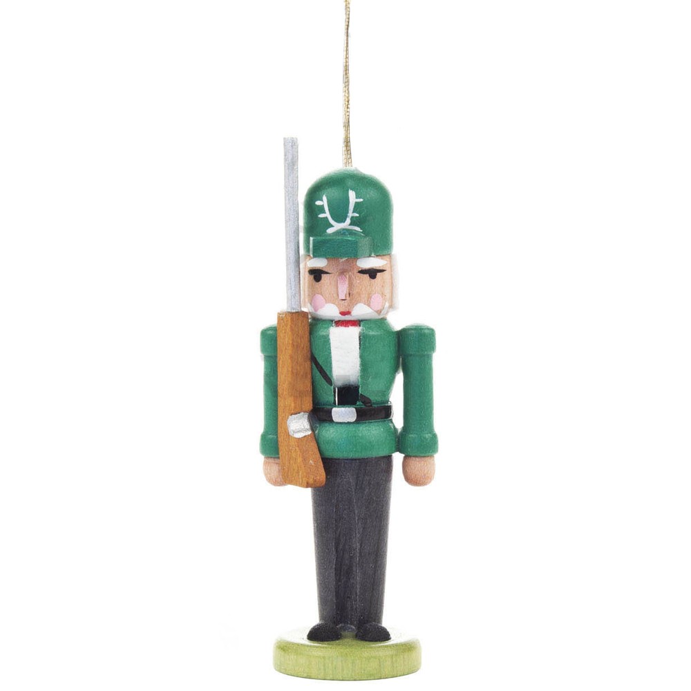Nutcracker German Ornament Green Gun