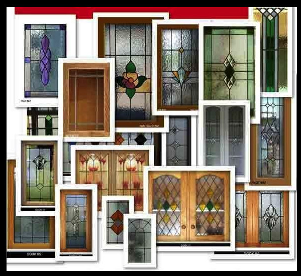 Heritage Lead glass Cabinet Kitchen door inserts