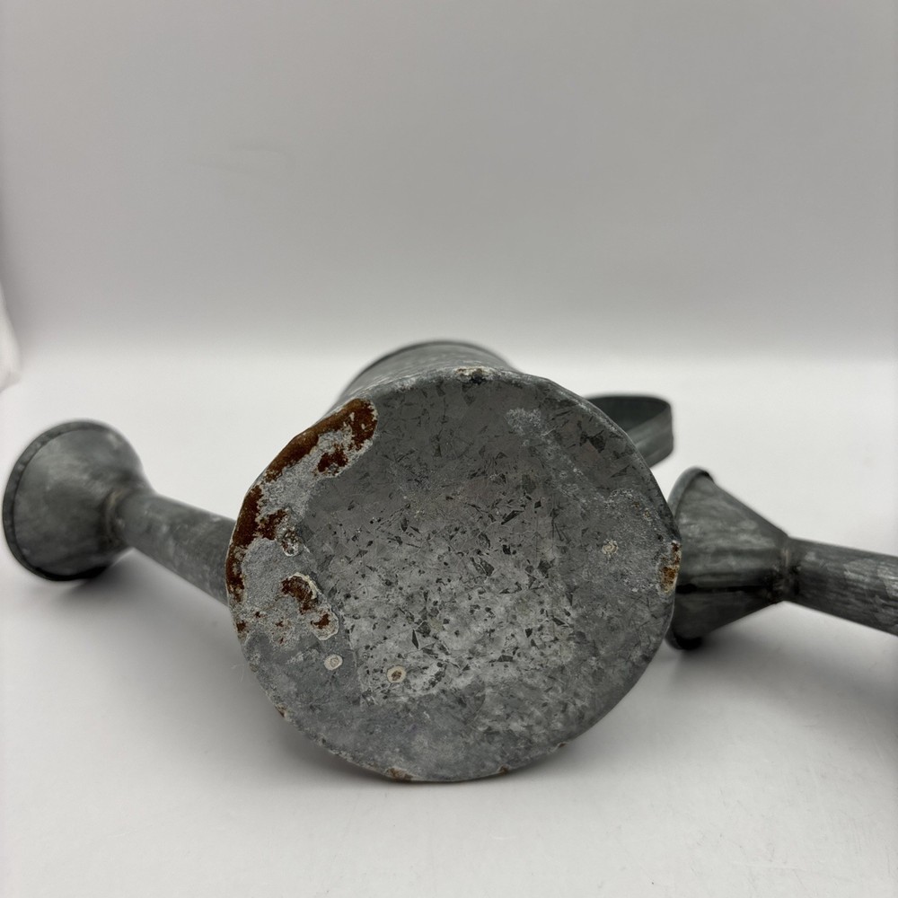 Set of 2 Mini Galvanized Watering Cans Decorative 2.25 Inch Rust