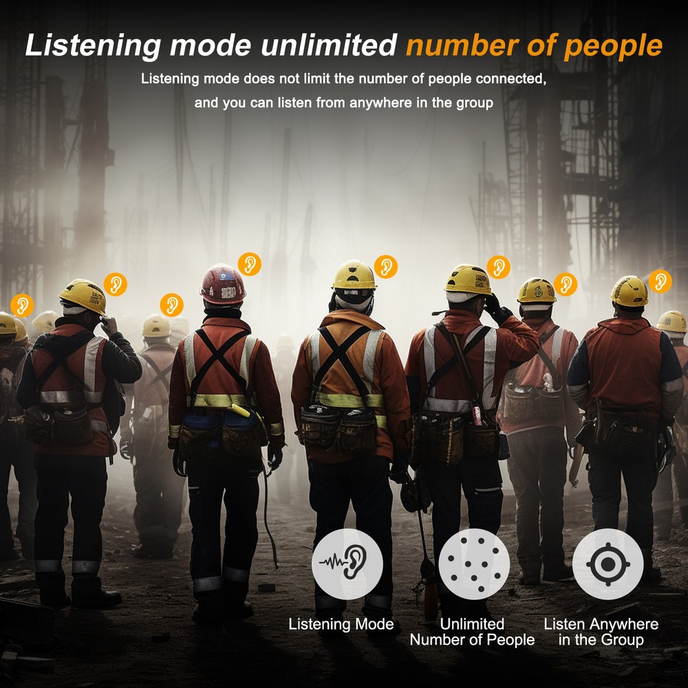 Full Deplux Mesh Bluetooth Intercom Headset Communication System for Industry