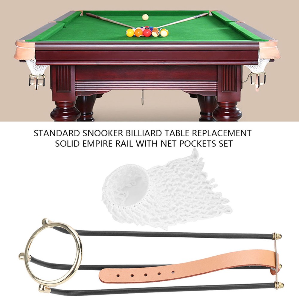 6pcs Standard Snooker Billiard Table Solid Empire Rail With Net Pockets Set
