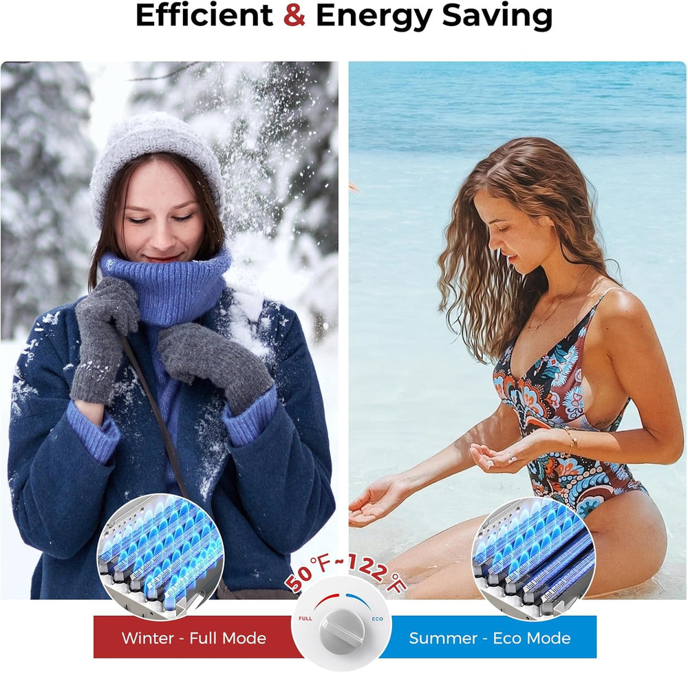 CAMPLUX Tankless Water Heater - 2.64GPM Portable Propane Heater for off Grid, Ca