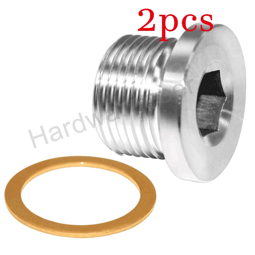 SS304 Inner Hex Head M10x1 Pipe Fitting Plug for Terminate Pipe Ends 2PCS