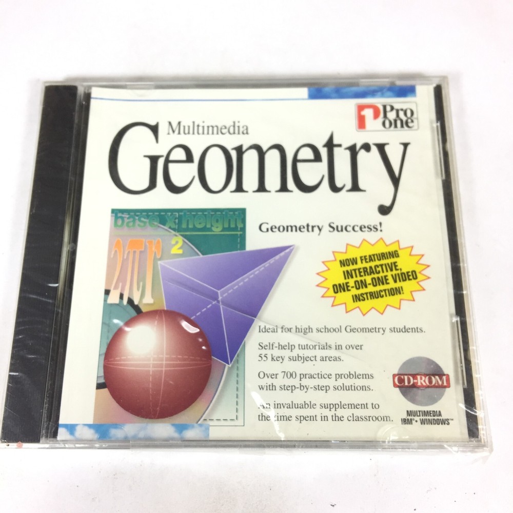 PRO ONE MULTIMEDIA GEOMETRY - CD-ROM - NEW - CASE CRACKED