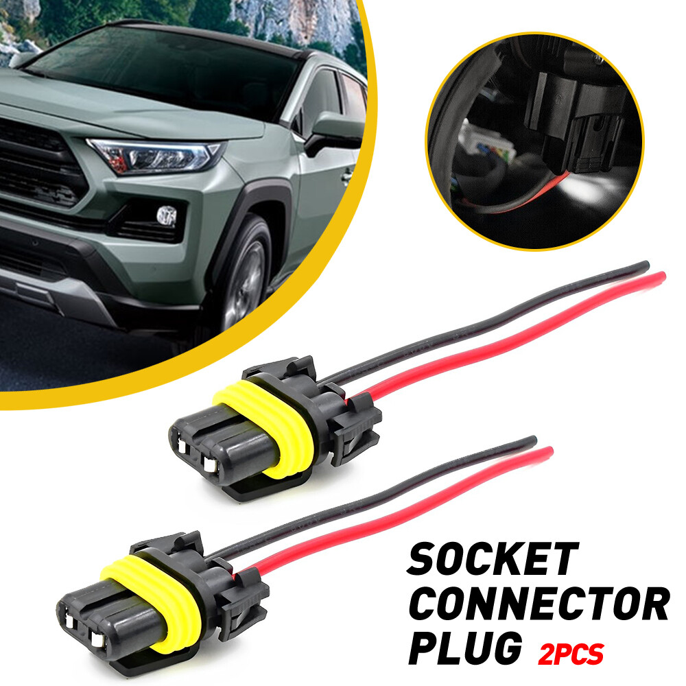 H11 Wire Pigtail S Female Two Harness Light Head Low Beam Socket Connector Plug