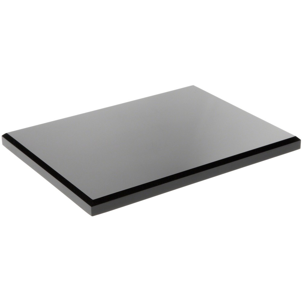 Plymor Black Acrylic Rectangular Beveled Display Base, 8" W x 6" D x 0.5" H