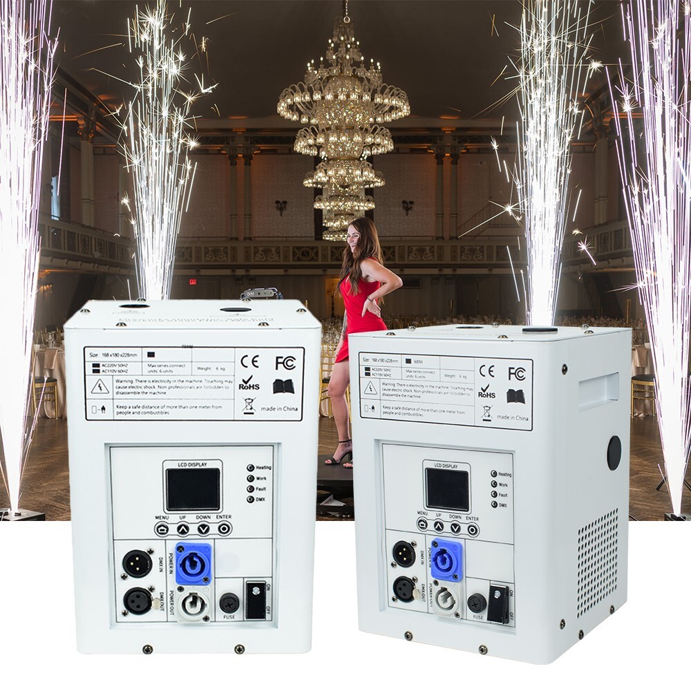 2PCS 750W Cold Spark Machine Stage Effect DMX Firework Party Wedding Firework