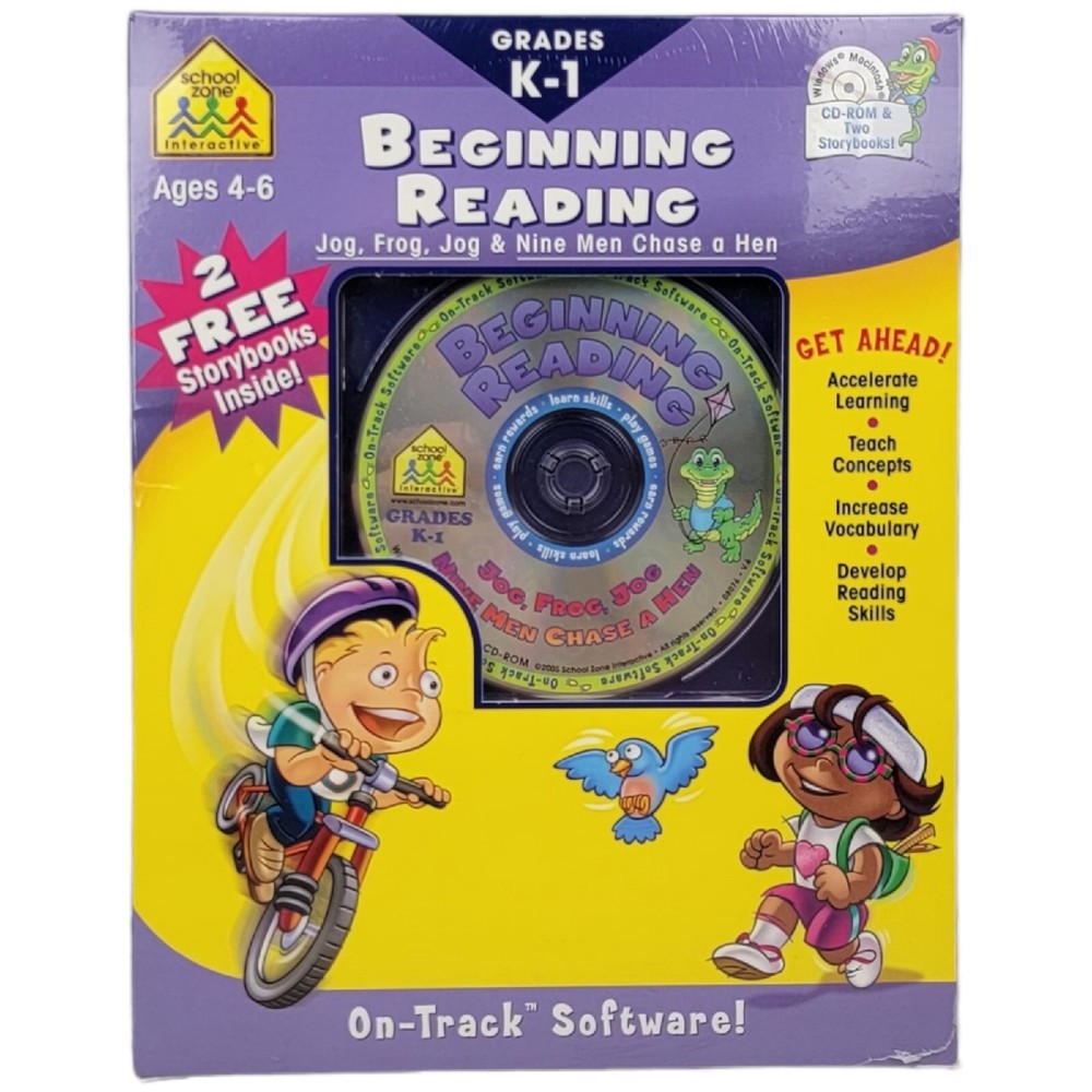 School Zone Beginning Reading On-Track Software Grades K-1 Ages 4-6