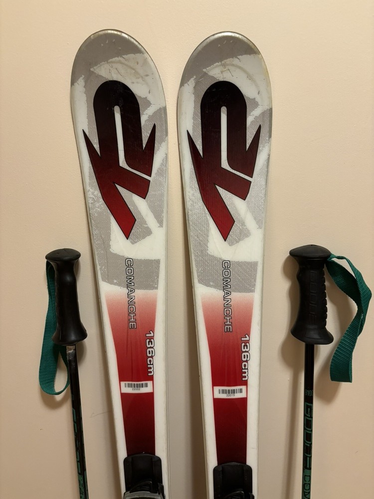 Skiis Boots And Poles 136CM