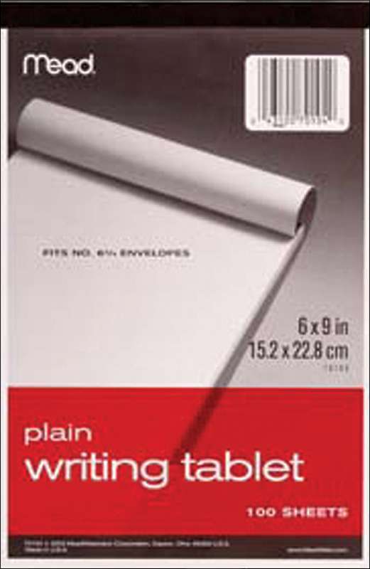Mead Unruled Writing Tablet 6"X9" 100 Sheets