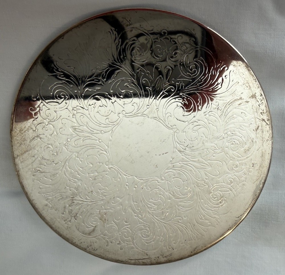Antique Silver plate And Crystal Coasters(2) & 2-flat Coasters