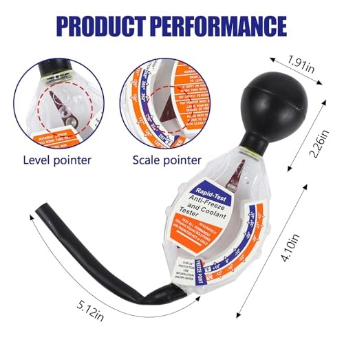 Coolant Tester Accessory, Dial Type Car Antifreeze Hydrometer, Automotive