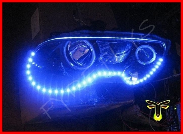 BLUE 24" SIDE SHINE LED HEAD LIGHT STRIP DRL HEADLIGHT STRIPS #B7
