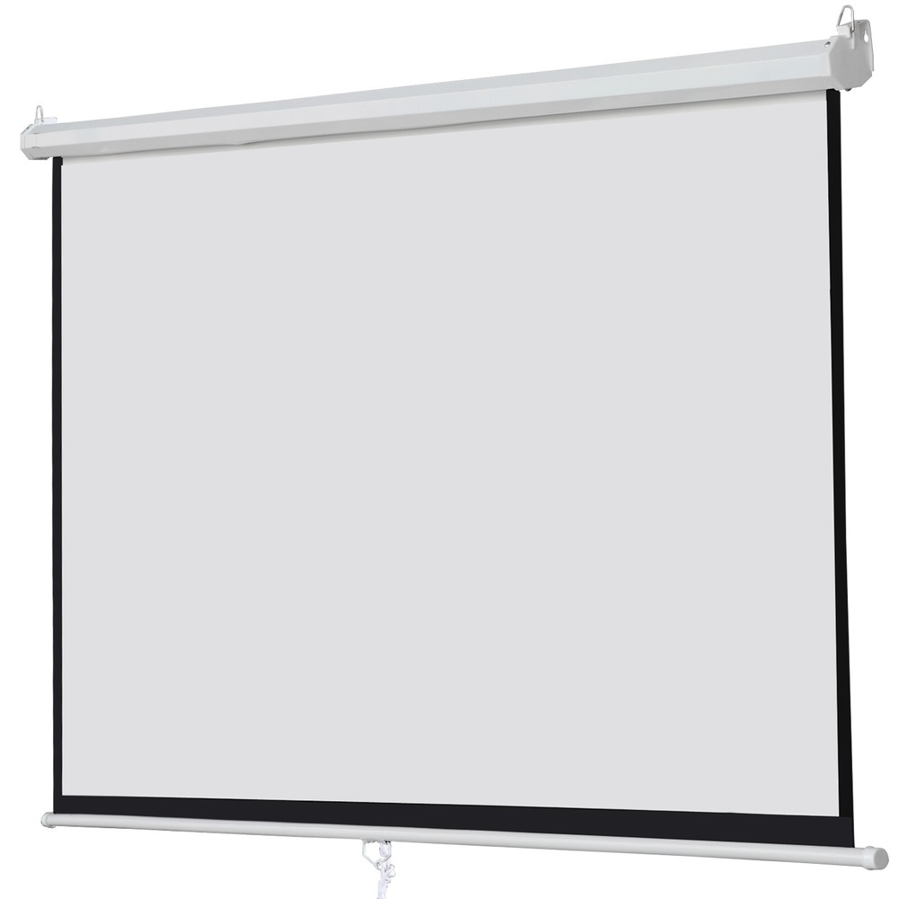 Diagonal Projection Projector Screen HD Manual Pull Down Home Theater 100" 16:9