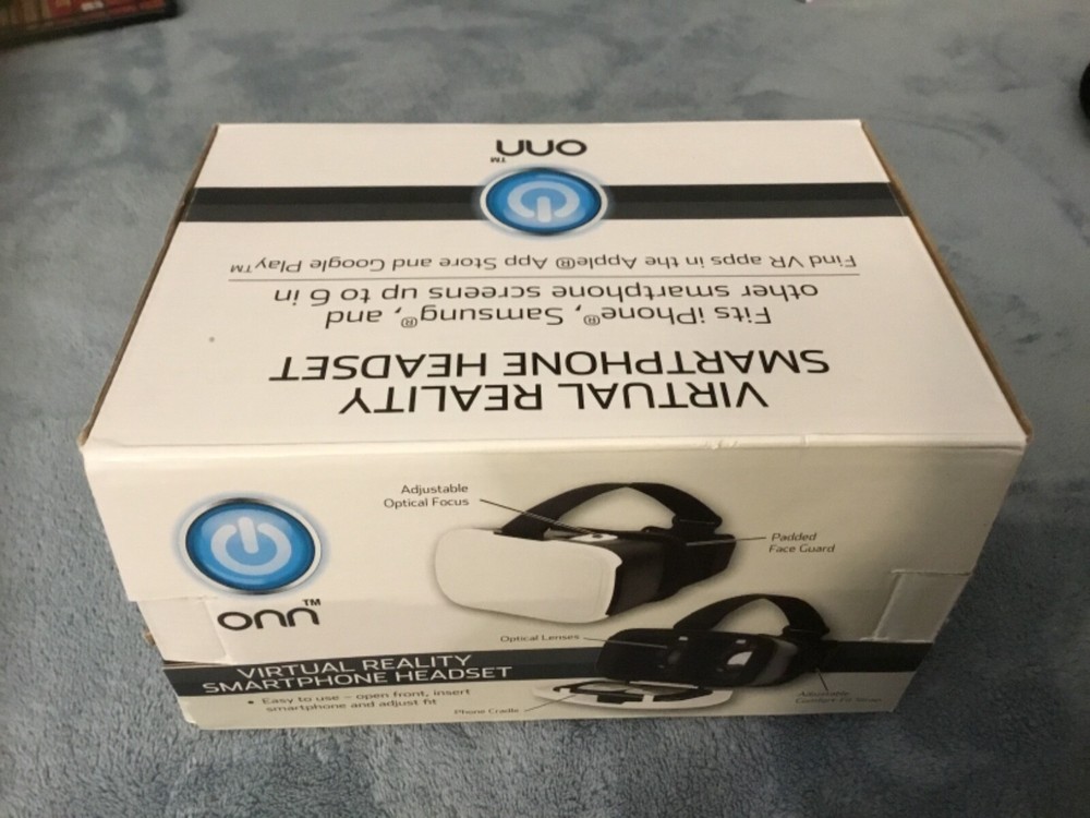 ONN White Virtual Reality VR Smartphone Headset for Apple or Android