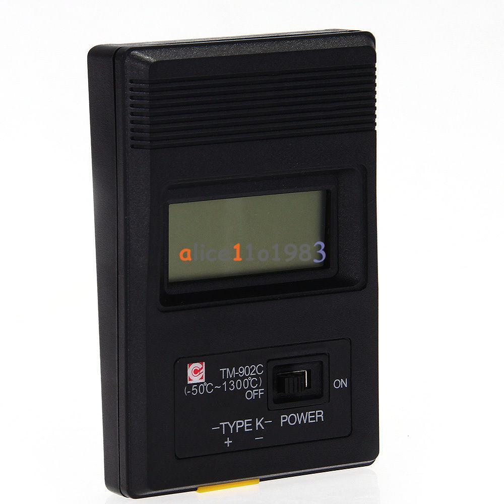 TM902C Digital LCD Thermometer Temperature Reader Meter Sensor K Type Probe