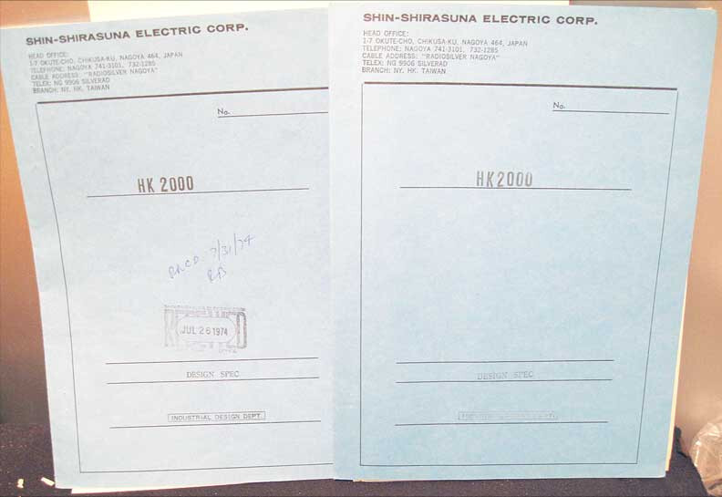 Harman Kardon HK2000 Tape Deck Design Specifications Blueprints +
