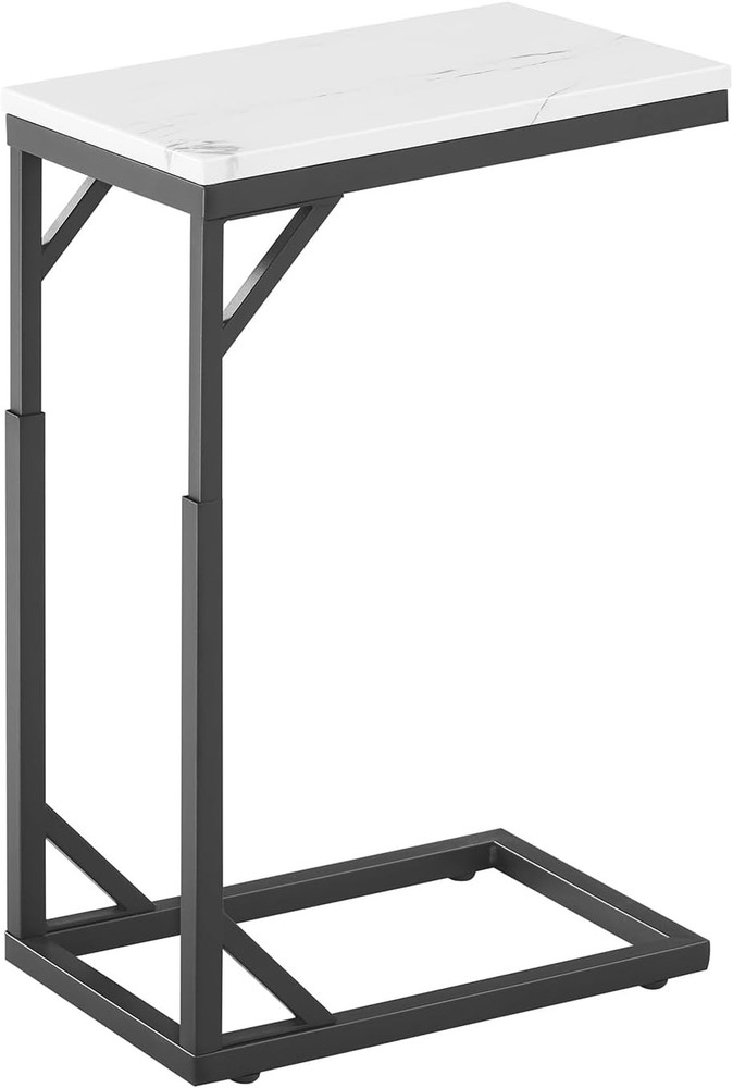 End Table, Small Sofa Table with Metal Frame, Adjustable Height Side Table