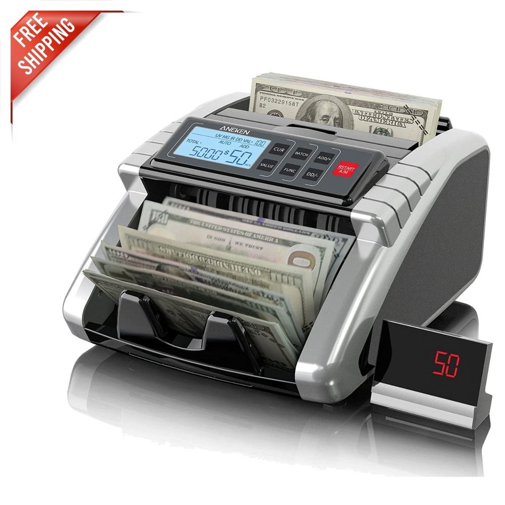 High-Speed Bill Counting Machine with Counterfeit Detection and LCD Display