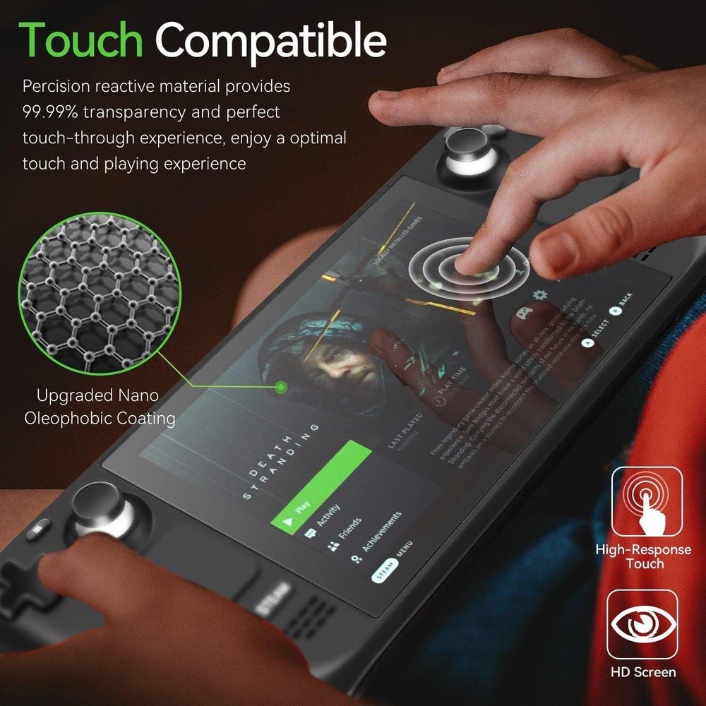 Touch Sensitive Anti-Glare Screen Protector for Steam Deck 7.0 & OLED - 2 Count