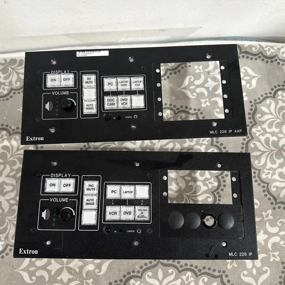 2 Extron Media Link MLC 226 IP AAP Secondary Control Panel